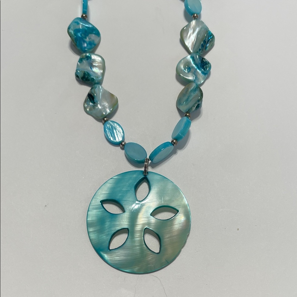 Turquoise Shell Pendant Necklace - Women Jewelry